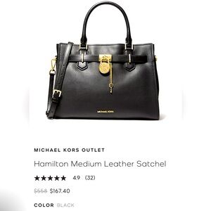 MICHAEL KORS Hamilton Medium Leather Satchel